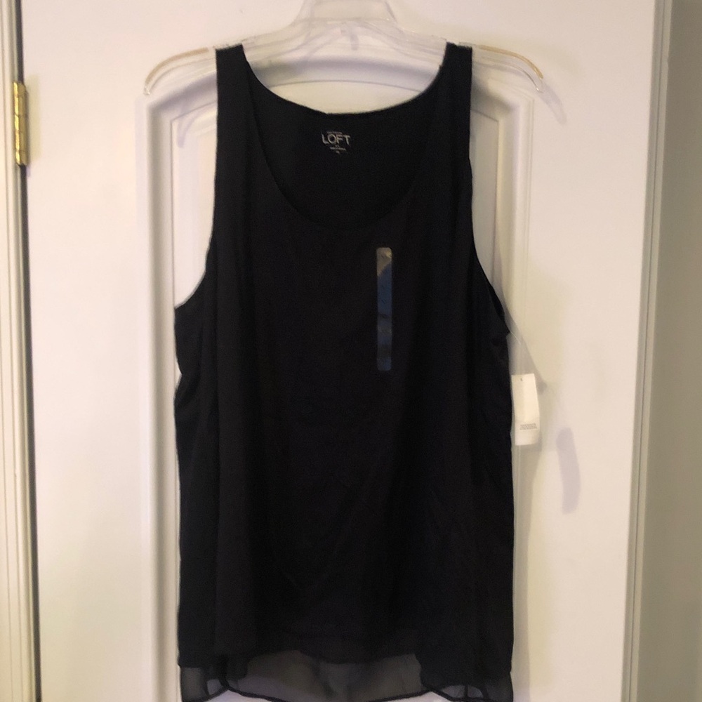 LOFT Black Tank Top Sheer Underlayer